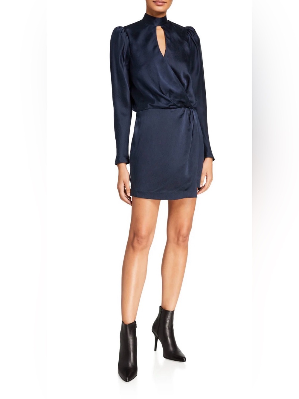 FRAME Mock-Neck Silk Wrap Party Mini Dress NWT *Flaw* Size Xs